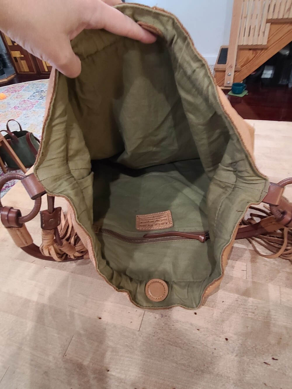 Lucky Brand Tan Hippie Leather Hobo Shoulder Bag - Picture 4 of 8